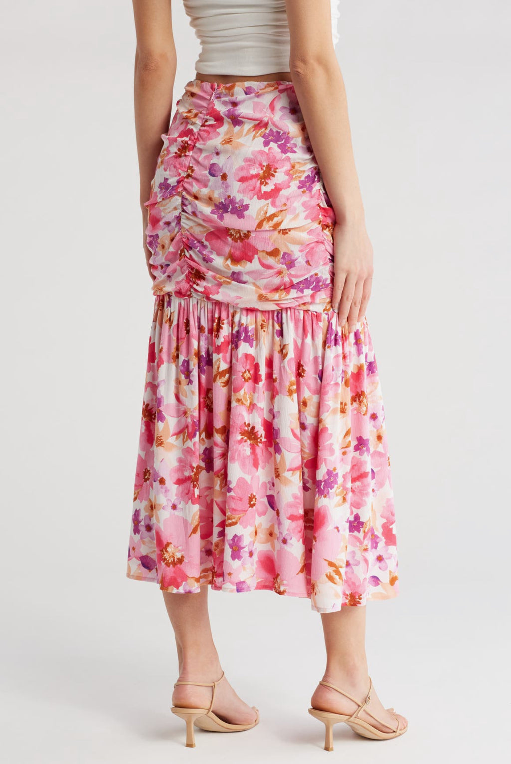 Lulus F F F Ruched Maxi Skirt